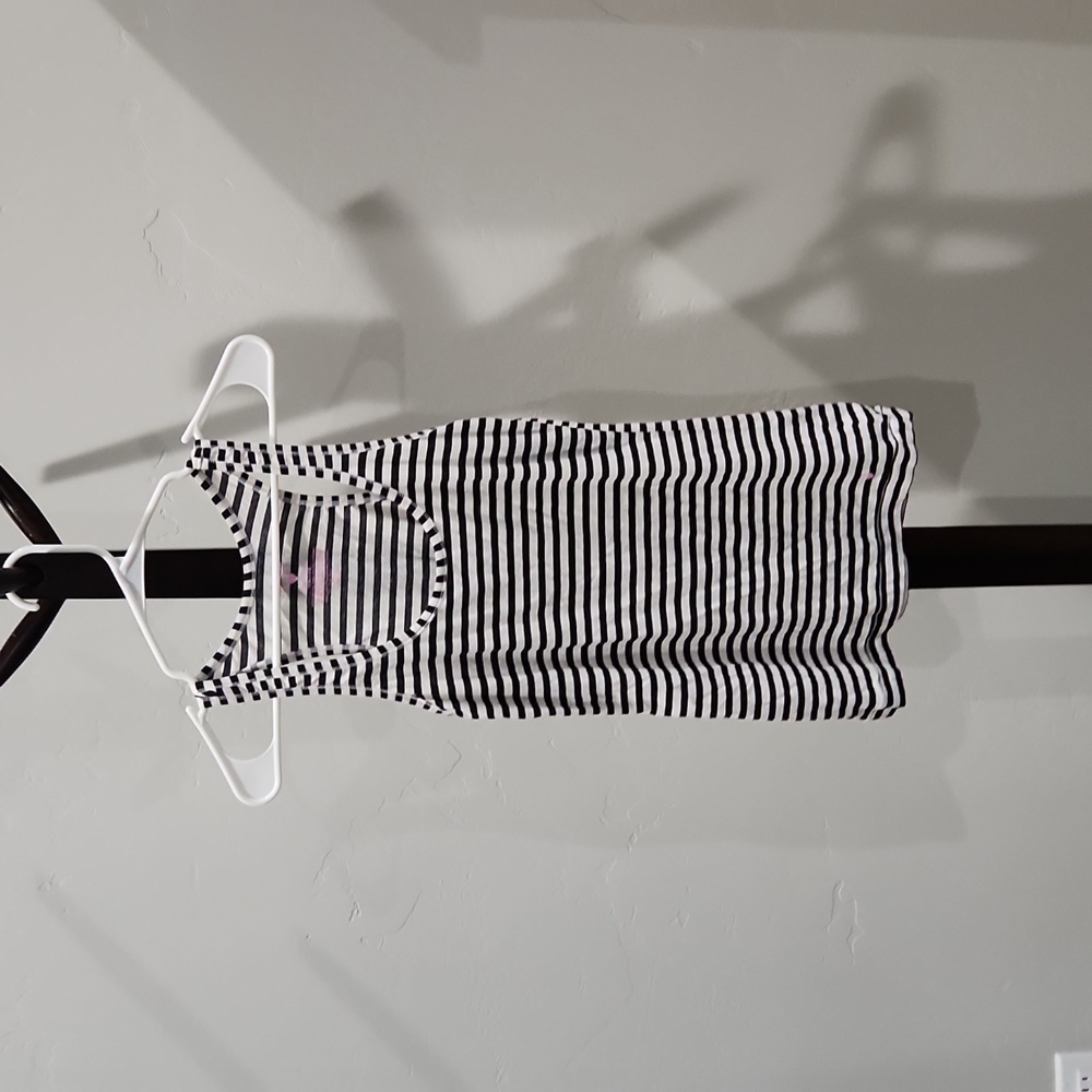 Victoria Secret black and white striped pj top one size